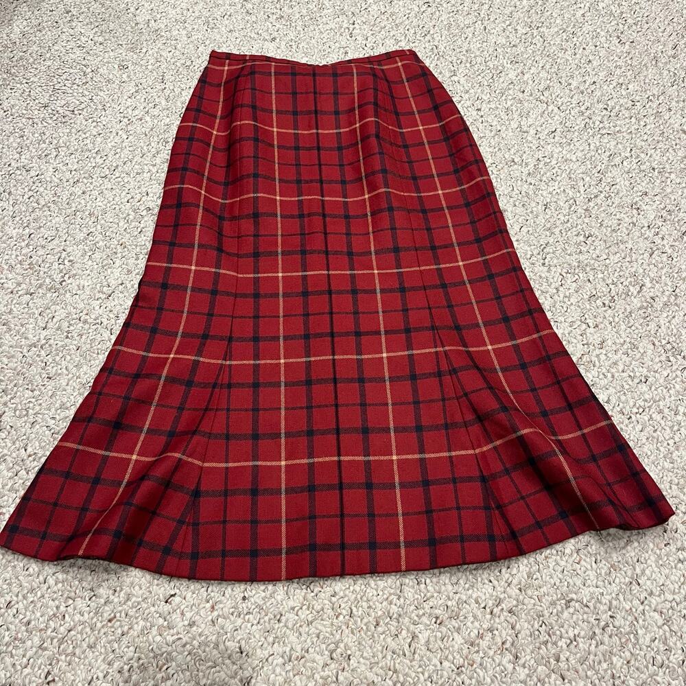 Brooks Brothers Tartan Plaid Wool Midi A Line Skirt 4 Old Money Preppy Classic - Picture 6 of 6